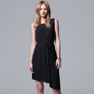 Simply Vera Assymetrical Pleated Chiffon Dress L